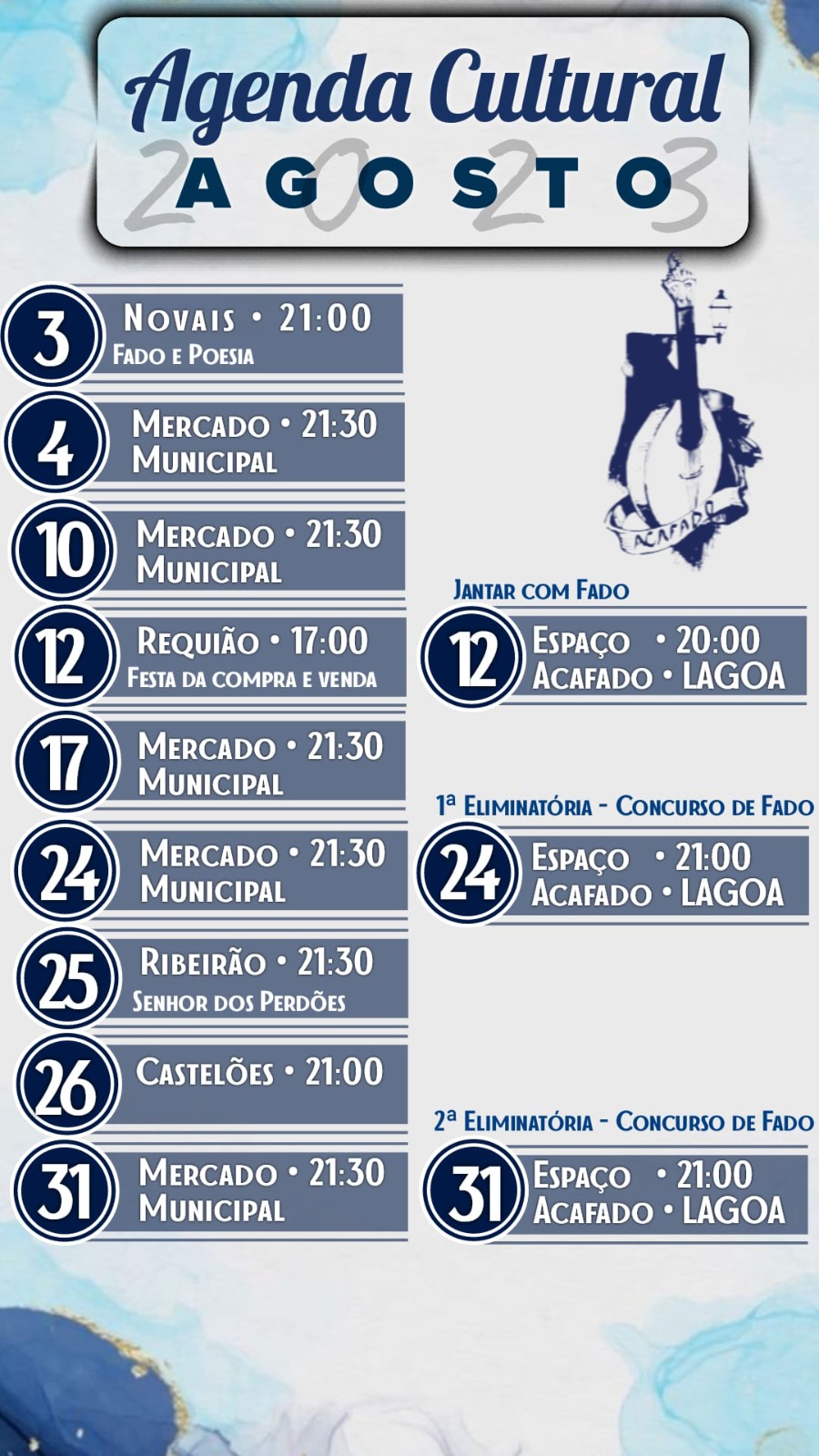 Agenda Cultural de Agosto 2023