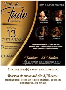 Jantar com fado em Calendário - 13-10-2023 - Cartaz