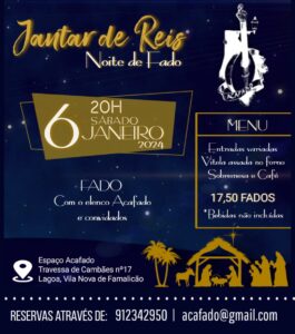 Jantar com Fado no Espaço - 06-01-2024 - Cartaz