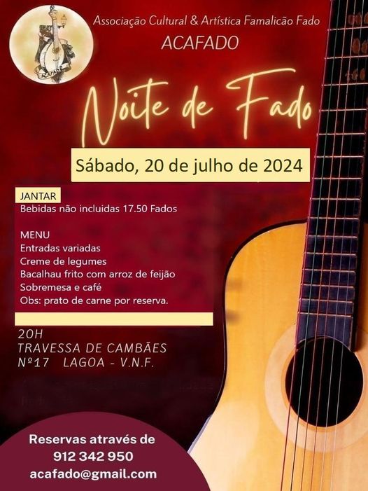 Noite de Fado - 20-07-2024 - Cartaz