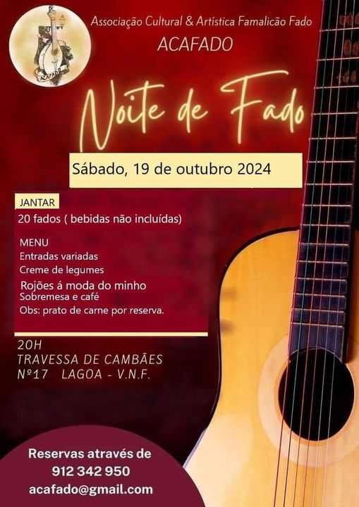 Noite de Fado - 19-10-2024 - Cartaz