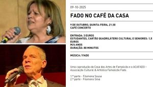 Fado no Café da Casa - 09-10-2025 - Cartaz