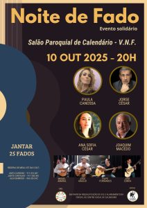 Noite de Fado - Salão Paroquial de Calendário - 10-10-2025 - Cartaz