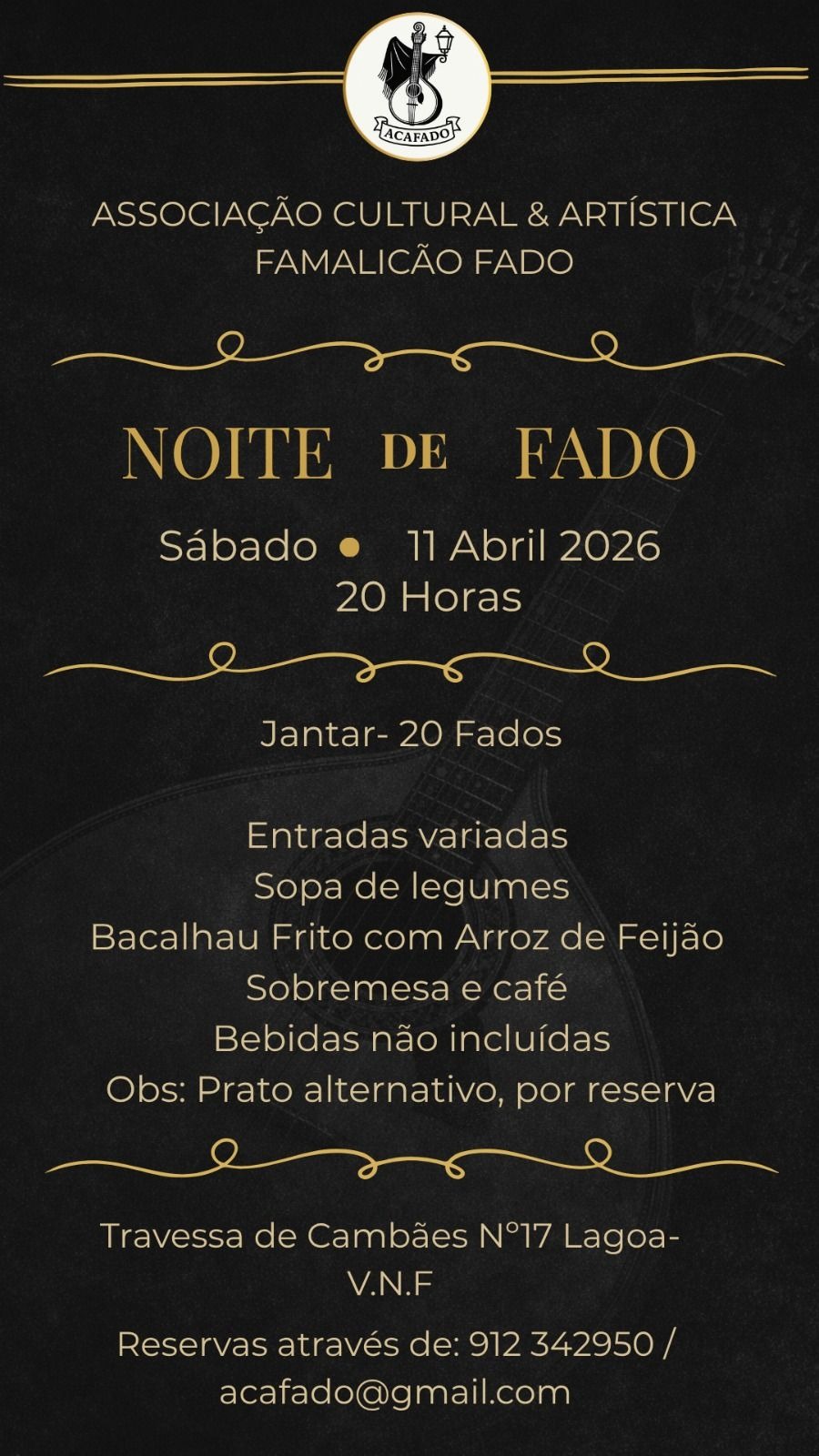 Noite de Fado - 11-04-2026 - Cartaz