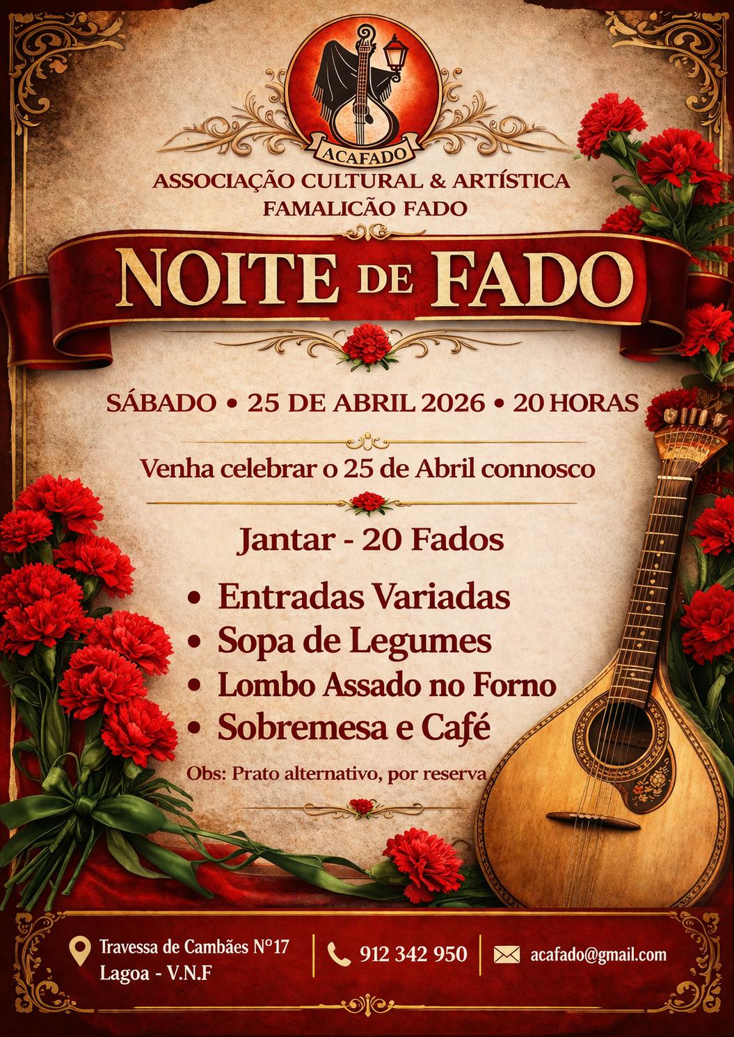 Noite de Fado- 25-04-2026 - Cartaz
